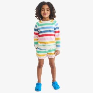 Primary Colorful Striped Crewneck Long Sleeve Shirt -Girls 10